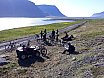 2019 - Spjallpásur voru margar, þó ekki færi hálft ferðalagið í kaffiþamb. - Hjólað í Ferðafélagi Ísfirðinga